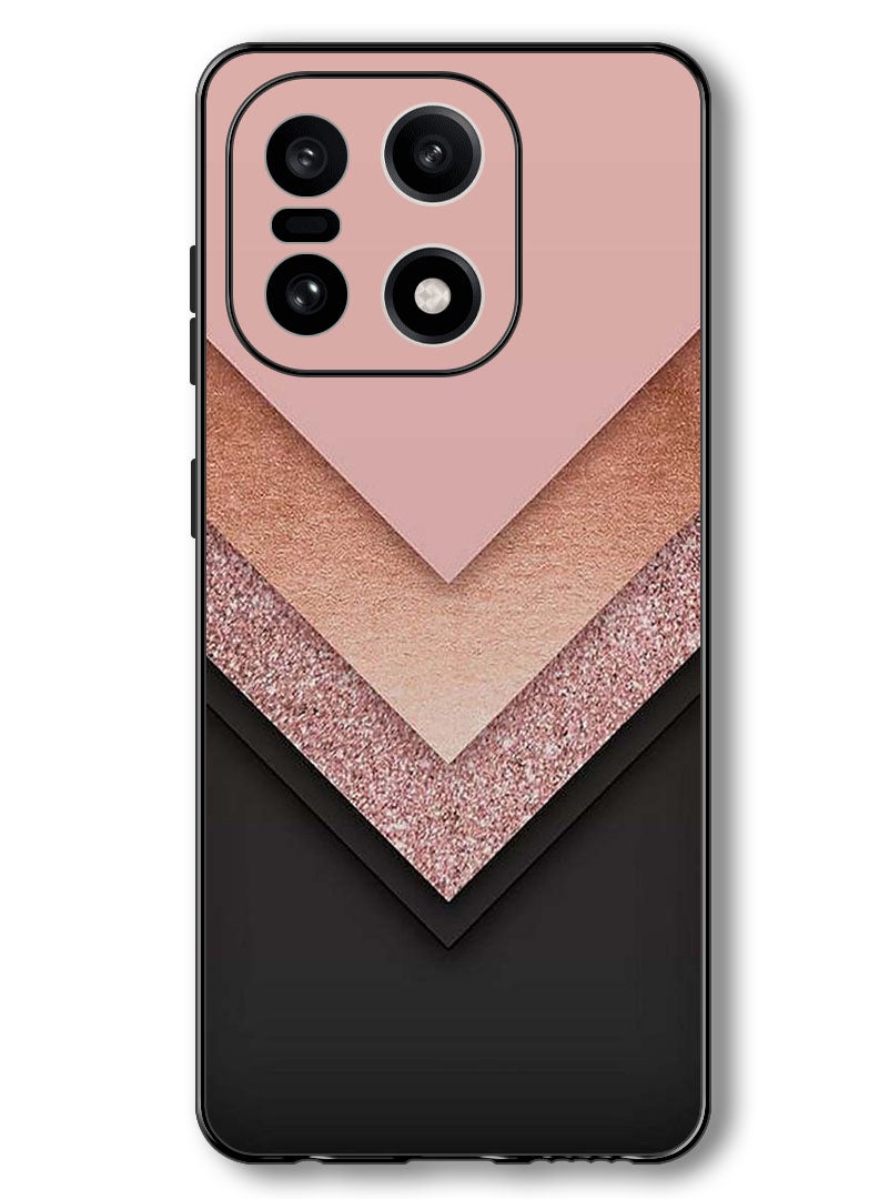 Theodor Case Compatible with OnePlus 15 6.78 Inch Protection Shockproof Bumper Cover Black Golden & Pink - Image 1